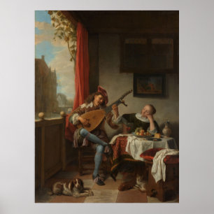 Poster Le Lute Player — Frans Hals (c.1623)