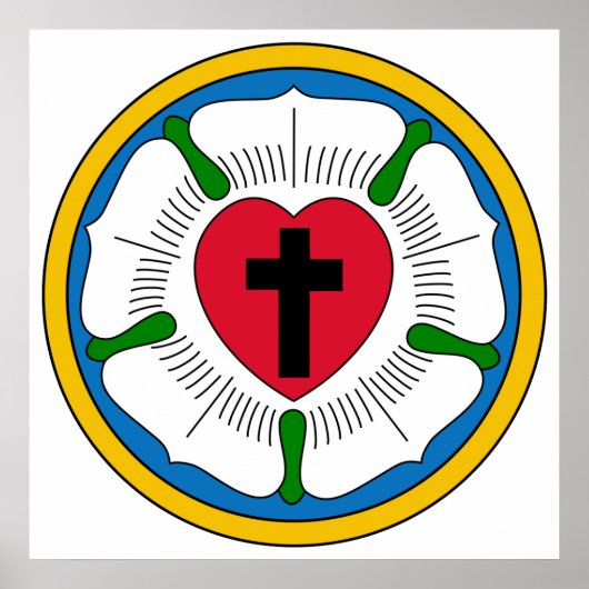 Poster Le lutheranisme Rose Luther Martin Luther (Devant)