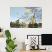 Poster Le Maas à Dordrecht par Aelbert Cuyp (Bureau à domicile)
