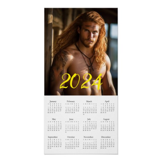 Poster Le Macho Le Plus Brutal 2024. Calendrier (Devant)