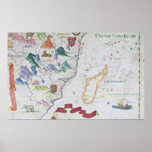 Poster Le Madagascar et littoral africain est