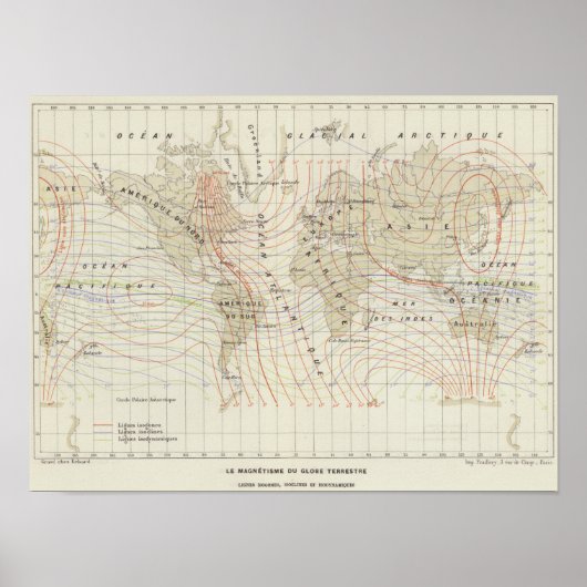 Poster Le Magnetisme du Globe Terrestre (Devant)