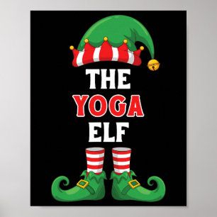 Poster Le maillot de lutin de yoga drôle de Noël pour yog