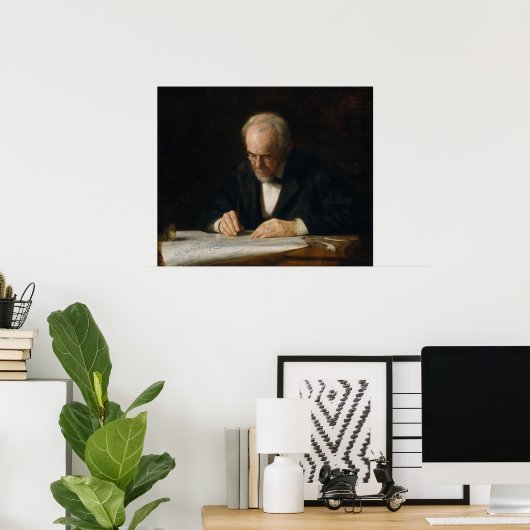 Poster Le Maître d'écriture par Thomas Eakins (Bureau à domicile)