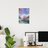 Poster Le majestueux cours Sakura (Bureau à domicile)