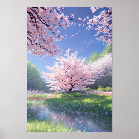 Poster Le majestueux cours Sakura (Devant)