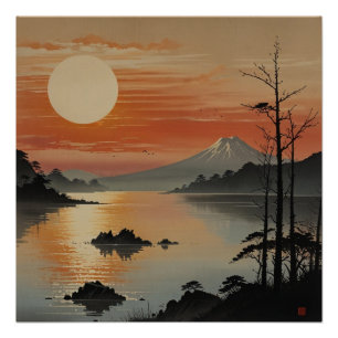 Poster Le majestueux mont Fuji Paysage Mur Art