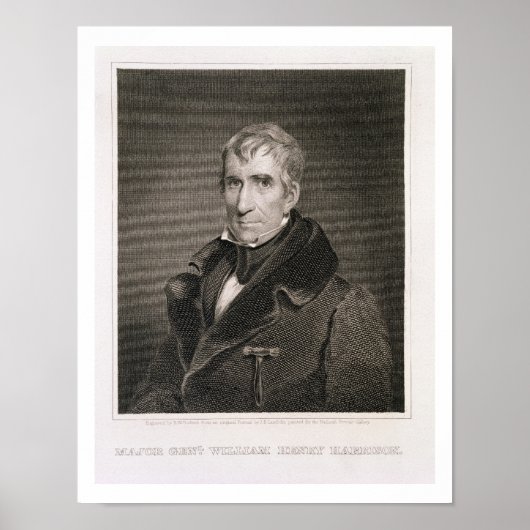 Poster Le major général William Henry Harrison, gravé par (Devant)