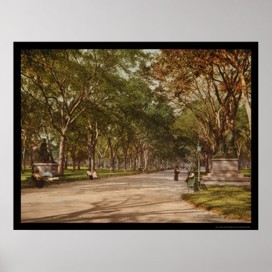 Poster Le Mall Central Park NYC 1900 (Devant)