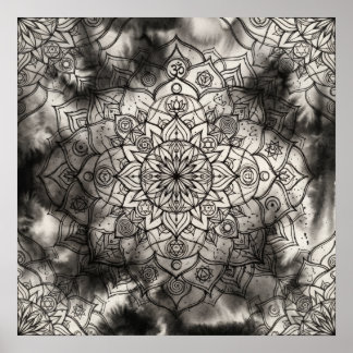 Poster Le Mandala de l'Ombre de l'Art Mural de Sérénité I