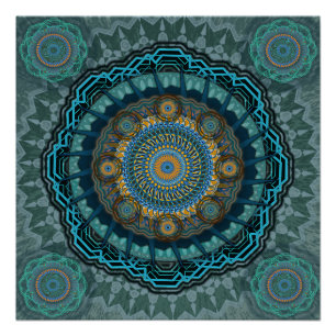 Poster Le mandala des yeux psychédéliques gynécologiques 