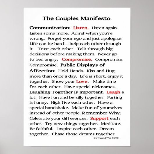 Poster Le Manifeste des couples (Devant)