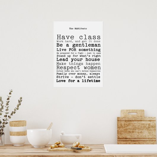 Poster Le MANifesto (Cuisine)