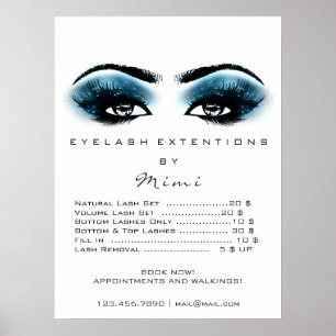 Poster Le maquillage blanc de noir bleu observe des prix
