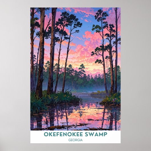 Poster Le marais d'Okefenokee, Géorgie (Devant)