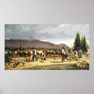 Poster Le Marché aux Porcs, 1875