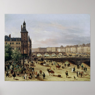 Poster Le marché de fleur, 1832