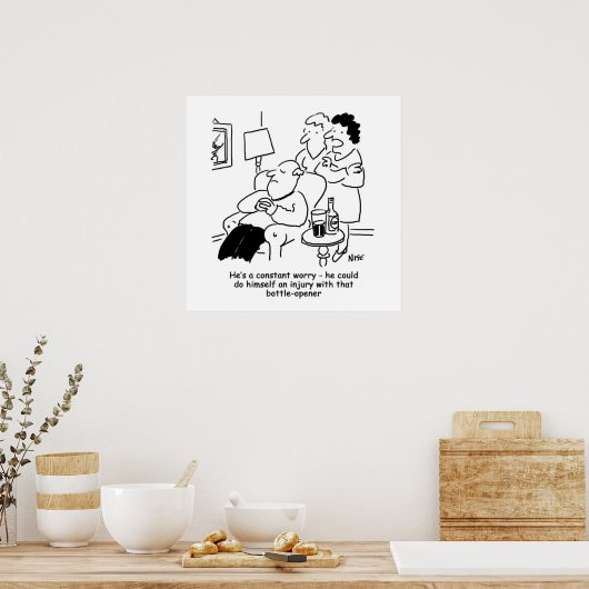 Poster Le Mari pourrait s'infliger une blessure avec une (Cuisine)