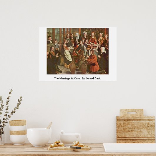 Poster Le Mariage À Cana. Par Gerard David (Cuisine)