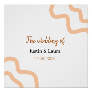 Poster Le mariage de nom de la mariée et du marié date pê