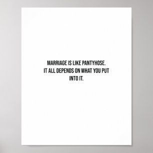 Poster Le mariage est comme la vandelle Funny