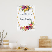 Poster Le Mariage floral géométrique de la mariée et de l (Cuisine)