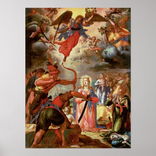 Poster Le martyre de Saint Ursula, début du XVIIe siècle (Devant)