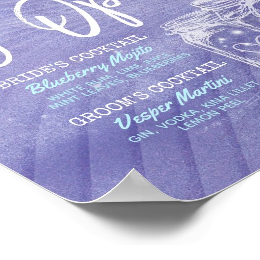 Poster Le Mason Jar Mariage Bar est ouvert pour boire un  (Coin)