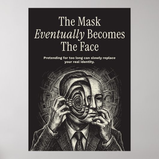 Poster Le Masque Devient Finalement Le Visage (Devant)