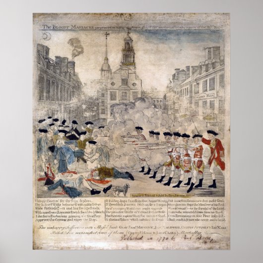 Poster Le massacre de Boston Paul Revere King Street (Devant)