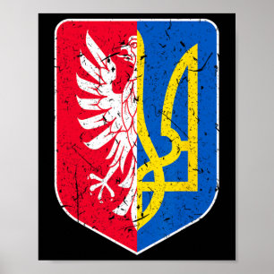 Poster Le Meilleur Dna Polonais Ukrainien Pologne Drapeau