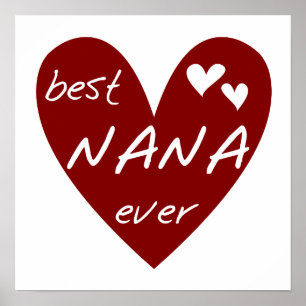Poster Le meilleurs T-shirts et cadeaux de Nana de coeur 