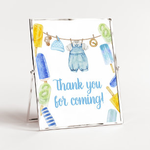 Poster Le Merci de Baby shower du petit Popsicle pour ven