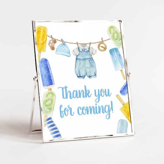 Poster Le Merci de Baby shower du petit Popsicle pour ven