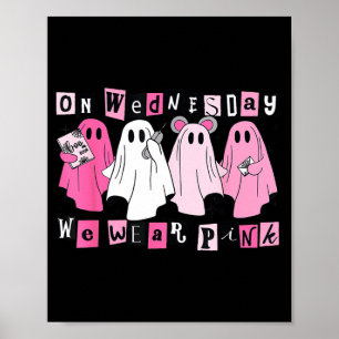 Poster Le Mercredi On Porte Des Fantômes Roses Mignons Ha