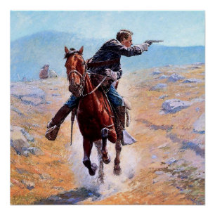 Poster « Le messager » Art occidental de Charles Schreyvo