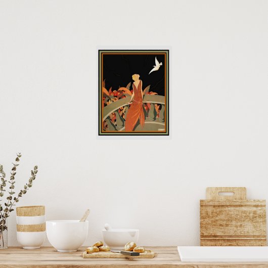 Poster "Le Messager" par Halouze Ca 1925 16 x 20 (Cuisine)