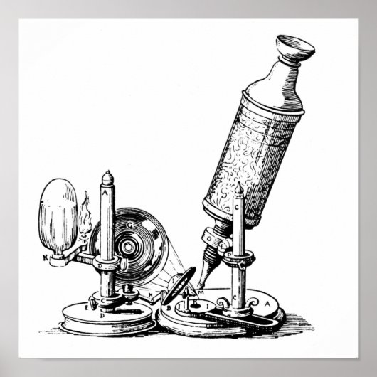 Poster Le microscope de Robert Hooke (Devant)