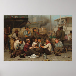 Poster Le midi des débardeurs by John George Brown