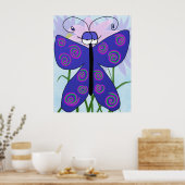 Poster Le Mignon Papillon Avec Une Peinture D'Attitude (Cuisine)