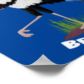 Poster Le mignon secrétaire oiseau écrire des notes dessi (Coin)