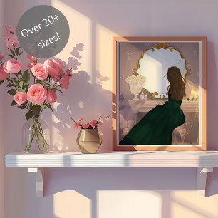 Poster Le Miroir II - Assis en pièce