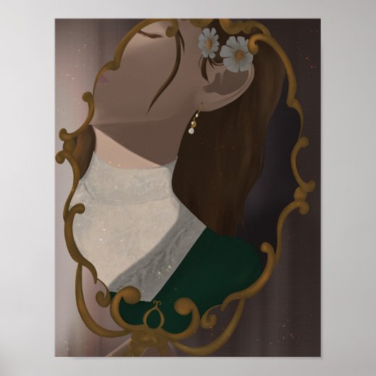 Poster Le miroir III - Une fille à moitié cachée (Devant)