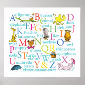Poster Le modèle ABC de Dr Seuss avec des mots (Devant)
