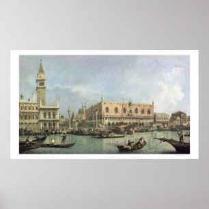 Poster Le Molo et le Piazzetta San Marco, Venise (huile