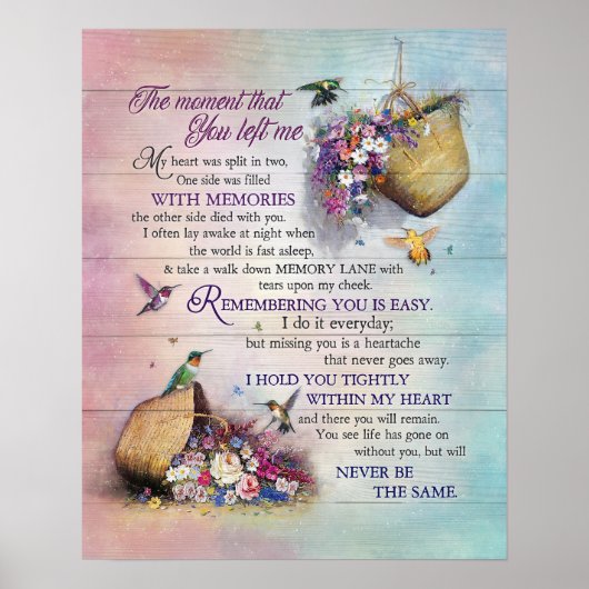 Poster Le Moment Où Tu M'As Laissé Colibri (Devant)