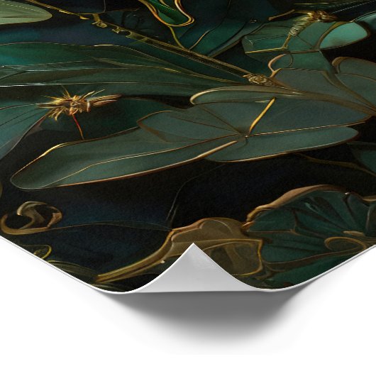 Poster Le Monarque Vert - Art numérique papillon (Coin)