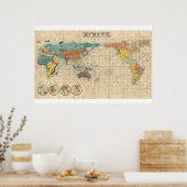 Poster " Le Monde : 1853 Kaei 6 Japonais MAP ... (Cuisine)
