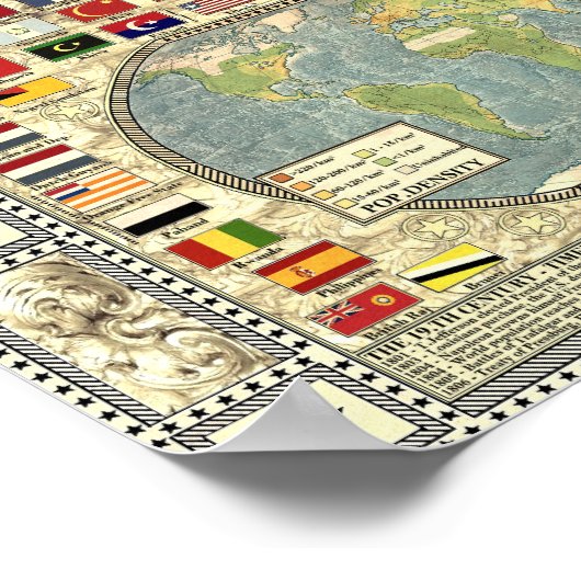 Poster Le monde - 1875 (Coin)