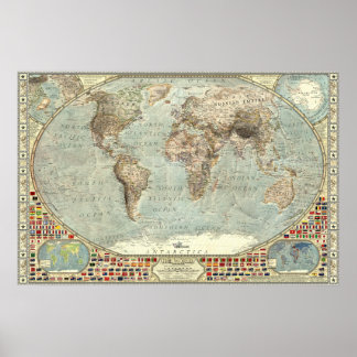 Poster Le monde - 1914